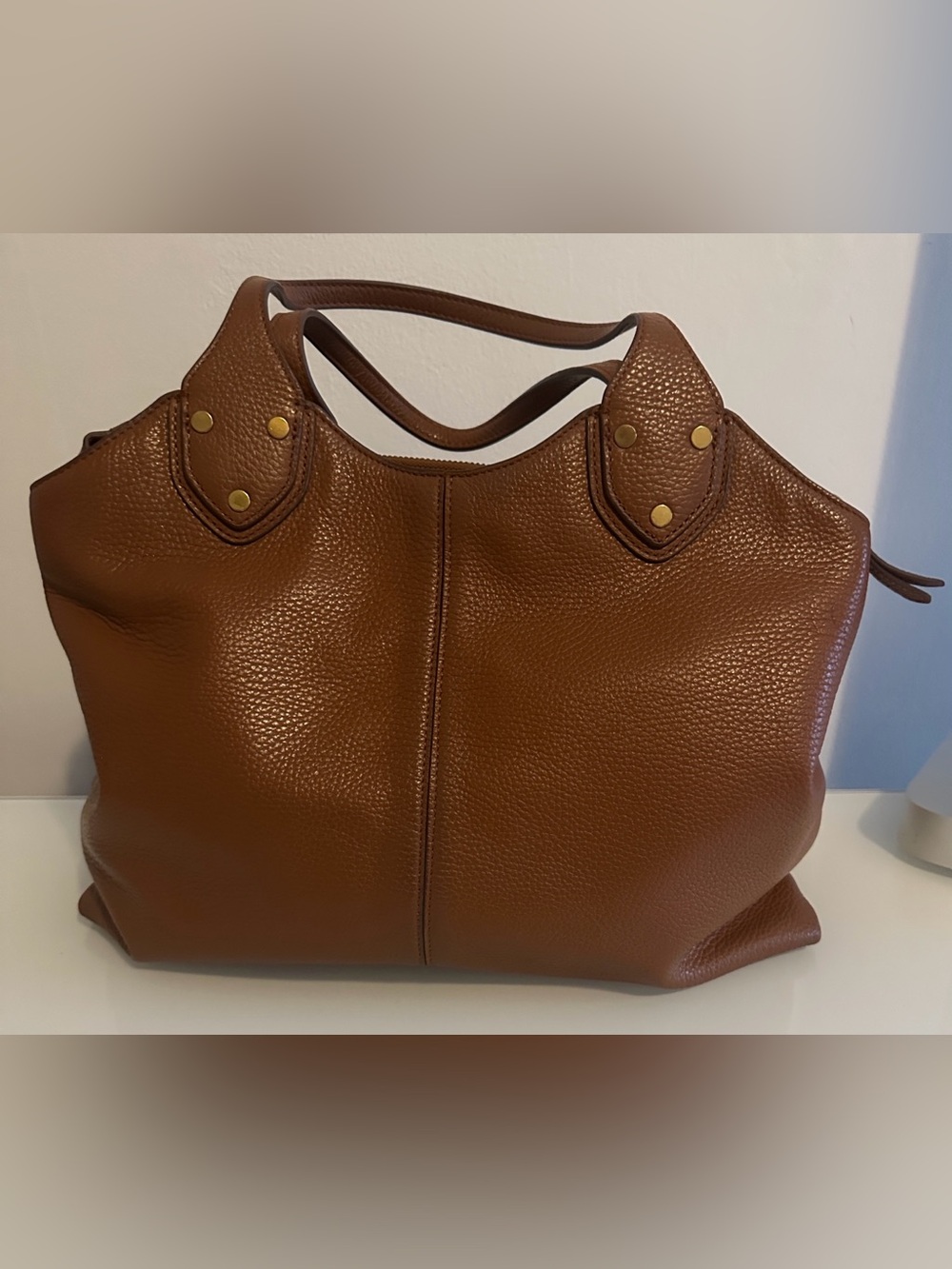 Classic Banana Republic Women's Pebble Leather Tote Bag in Brown